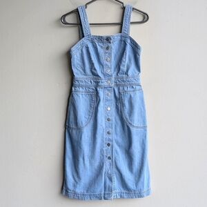 Topshop Denim Sleeveless Button-Down Dress